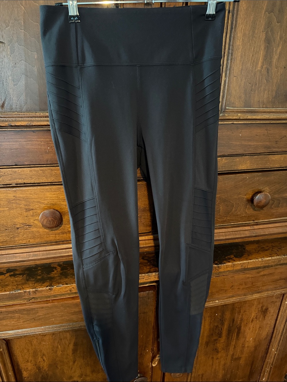 High-Rise Black Delancy Moto Performance Leggings